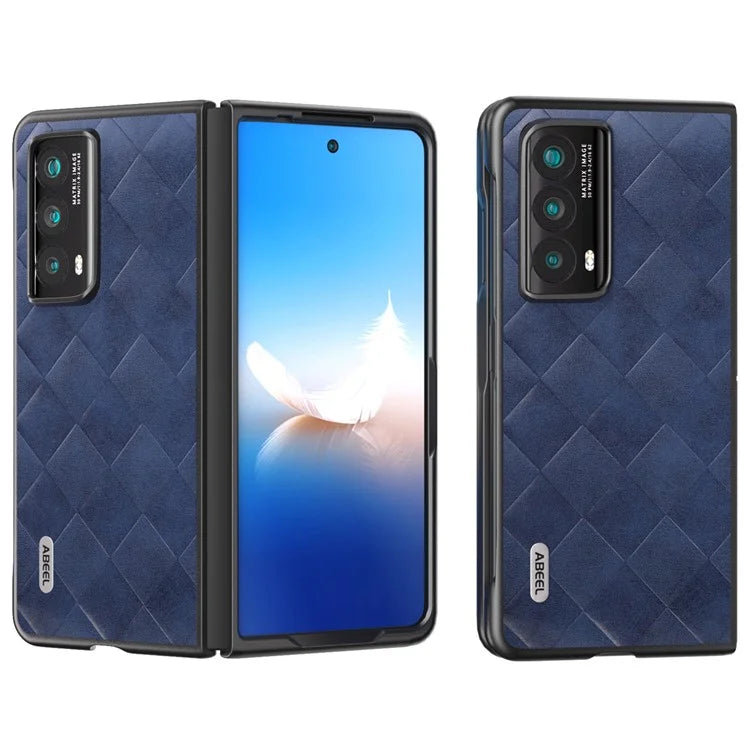 ABEEL For Honor Magic Vs2 5G Case Grid Texture PU Leather Coated Phone Back Cover