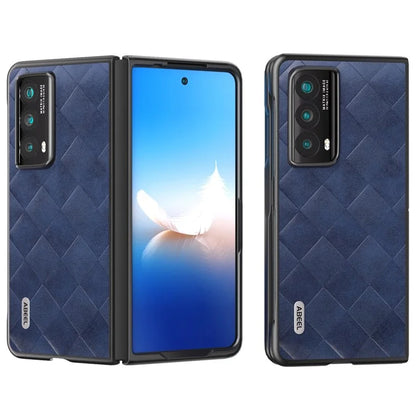 ABEEL For Honor Magic Vs2 5G Case Grid Texture PU Leather Coated Phone Back Cover