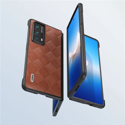 ABEEL For Honor Magic Vs2 5G Case Grid Texture PU Leather Coated Phone Back Cover