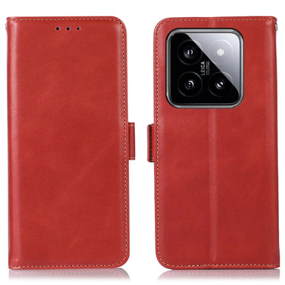 For Xiaomi 14 Pro Case Genuine Cow Leather RFID Blocking Stand Phone Cover