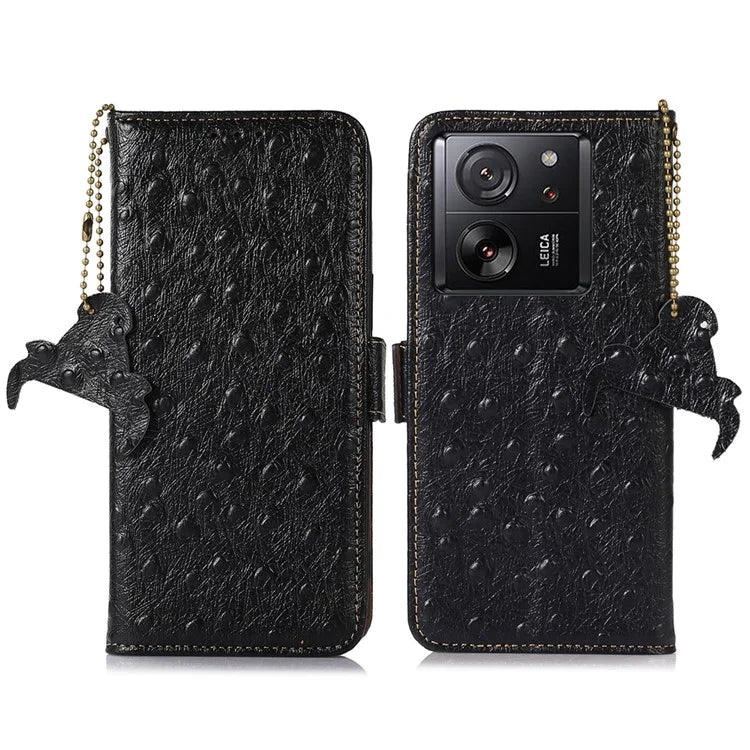For Xiaomi 13T / 13T Pro / Redmi K60 Ultra Case Genuine Cow Leather RFID Blocking Phone Cover