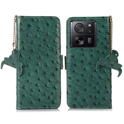 For Xiaomi 13T / 13T Pro / Redmi K60 Ultra Case Genuine Cow Leather RFID Blocking Phone Cover