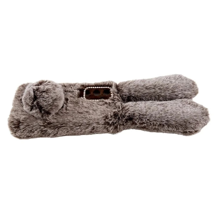 For Samsung Galaxy S24+ Case 3D Bunny Ears Fuzzy Winter Warm Phone Cover