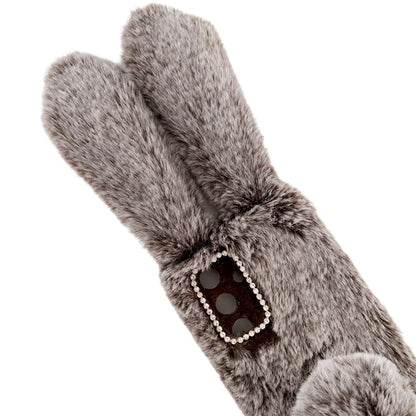 For Samsung Galaxy S24+ Case 3D Bunny Ears Fuzzy Winter Warm Phone Cover