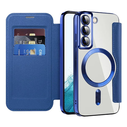For Samsung Galaxy S22 5G Magnetic Case RFID Blocking Phone Leather Cover