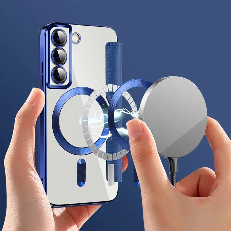 For Samsung Galaxy S22 5G Magnetic Case RFID Blocking Phone Leather Cover