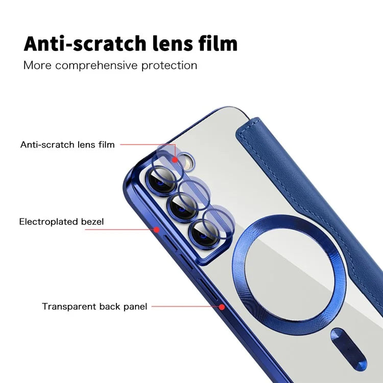 For Samsung Galaxy S22 5G Magnetic Case RFID Blocking Phone Leather Cover