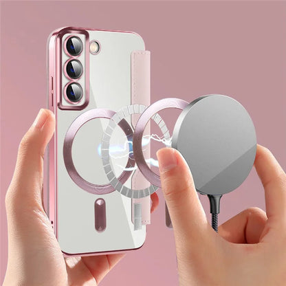 For Samsung Galaxy S22 5G Magnetic Case RFID Blocking Phone Leather Cover