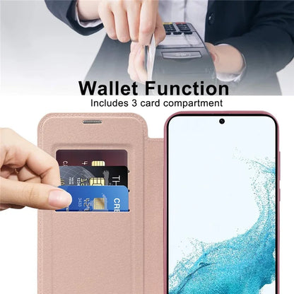 For Samsung Galaxy S22 5G Magnetic Case RFID Blocking Phone Leather Cover