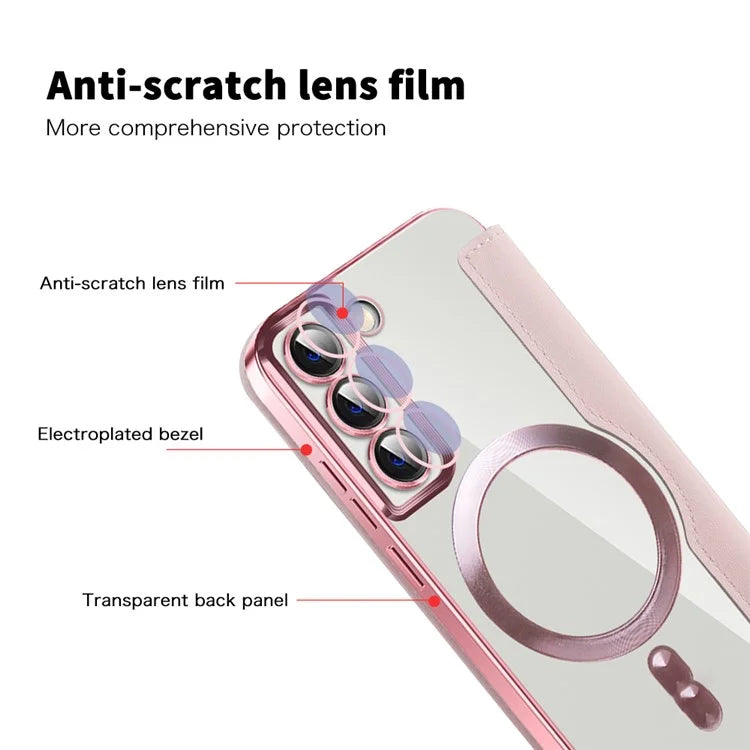 For Samsung Galaxy S22 5G Magnetic Case RFID Blocking Phone Leather Cover