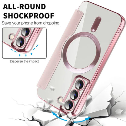 For Samsung Galaxy S22 5G Magnetic Case RFID Blocking Phone Leather Cover