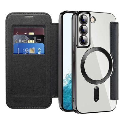 For Samsung Galaxy S22 5G Magnetic Case RFID Blocking Phone Leather Cover