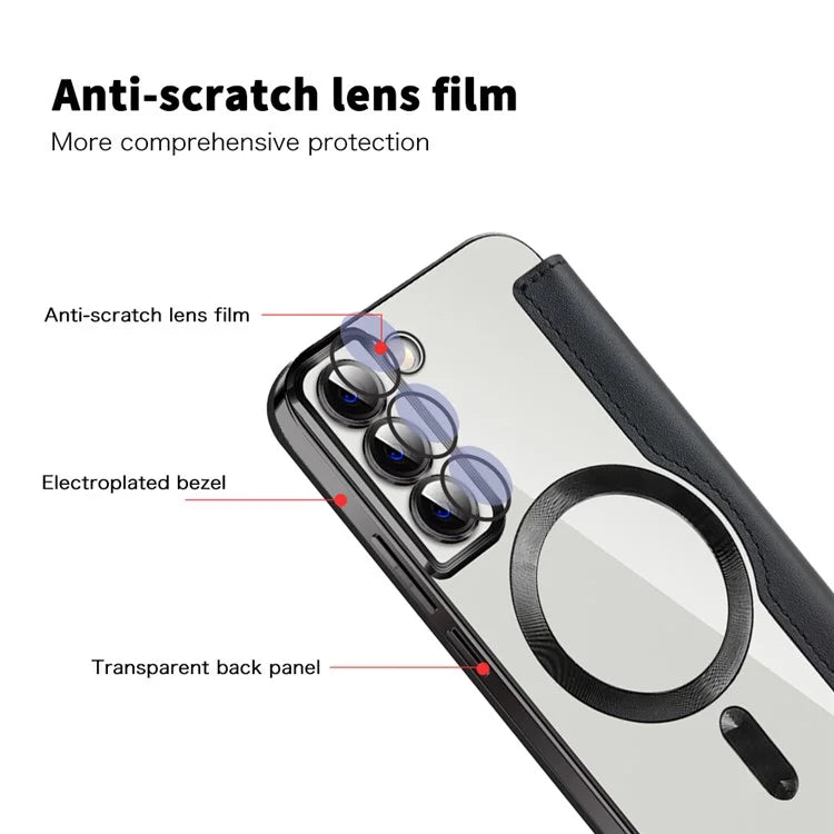 For Samsung Galaxy S22 5G Magnetic Case RFID Blocking Phone Leather Cover