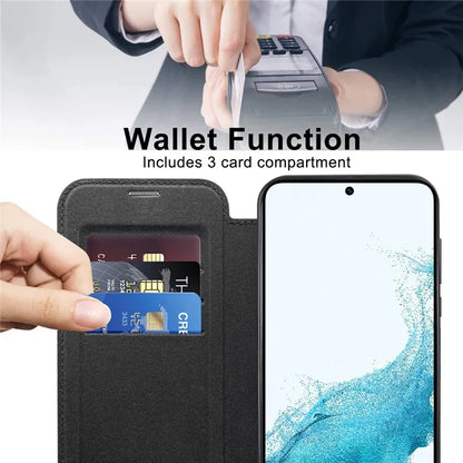 For Samsung Galaxy S22 5G Magnetic Case RFID Blocking Phone Leather Cover