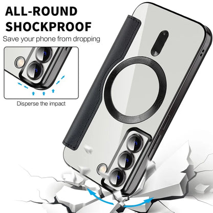 For Samsung Galaxy S22 5G Magnetic Case RFID Blocking Phone Leather Cover