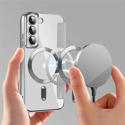For Samsung Galaxy S22 5G Magnetic Case RFID Blocking Phone Leather Cover