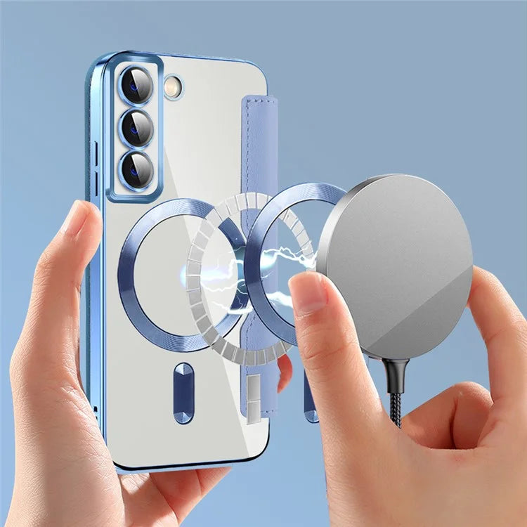 For Samsung Galaxy S22 5G Magnetic Case RFID Blocking Phone Leather Cover