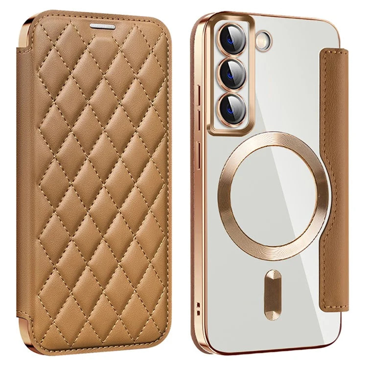 For Samsung Galaxy S22 5G Magnetic Case RFID Blocking Phone Leather Cover