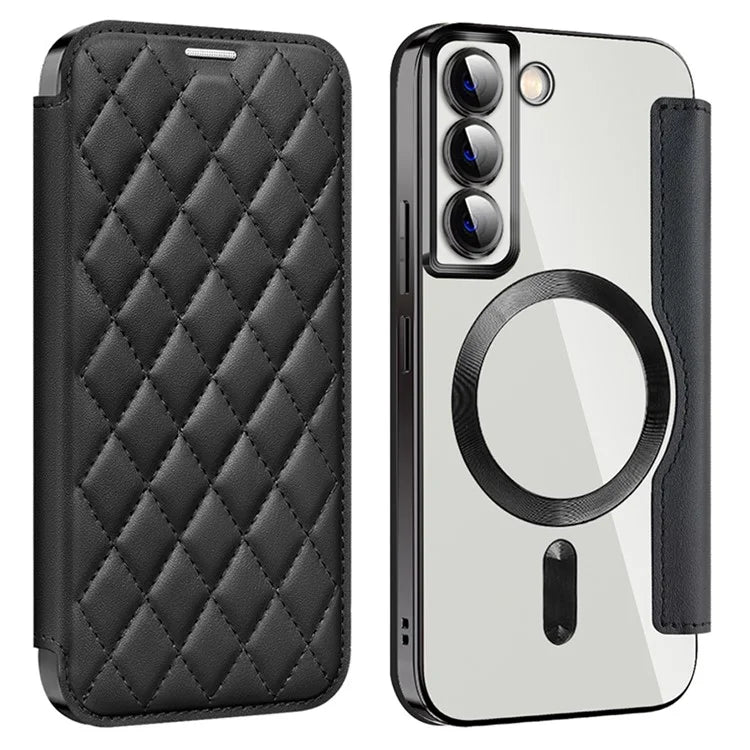 For Samsung Galaxy S22+ 5G Magnetic Case PU Leather Card Holder Phone Cover