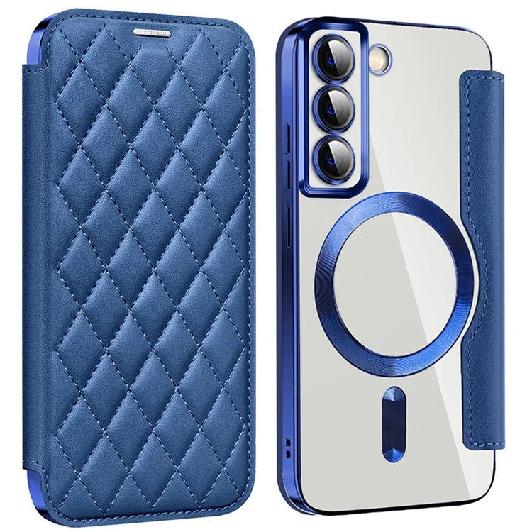 For Samsung Galaxy S22+ 5G Magnetic Case PU Leather Card Holder Phone Cover