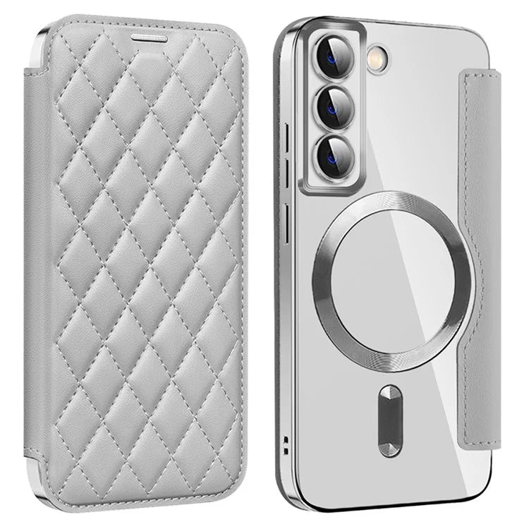 For Samsung Galaxy S22+ 5G Magnetic Case PU Leather Card Holder Phone Cover