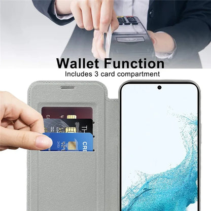 For Samsung Galaxy S22+ 5G Magnetic Case PU Leather Card Holder Phone Cover