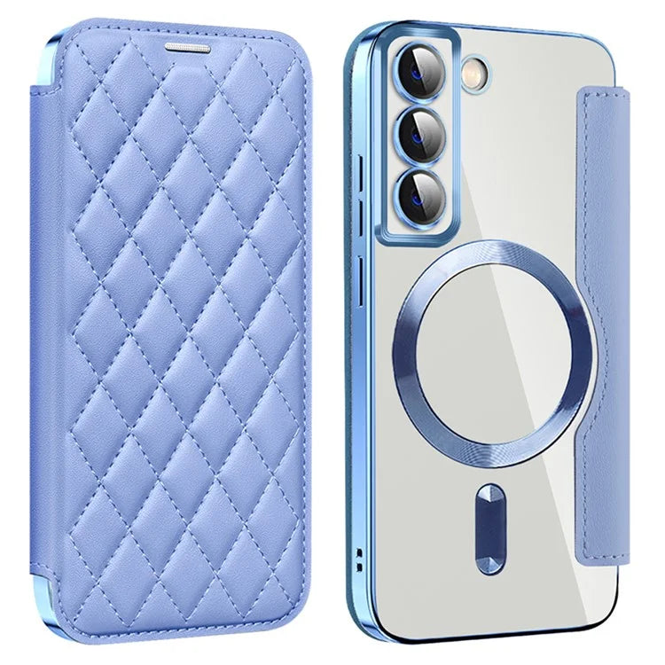 For Samsung Galaxy S22+ 5G Magnetic Case PU Leather Card Holder Phone Cover