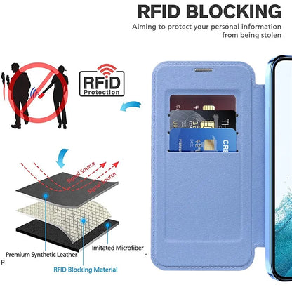 For Samsung Galaxy S22+ 5G Magnetic Case PU Leather Card Holder Phone Cover
