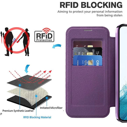 For Samsung Galaxy S22+ 5G Magnetic Case PU Leather Card Holder Phone Cover