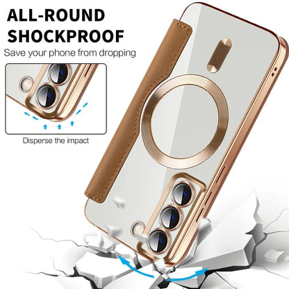 For Samsung Galaxy S22+ 5G Magnetic Case PU Leather Card Holder Phone Cover