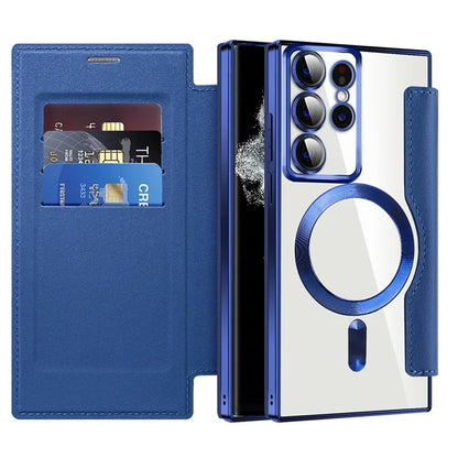 For Samsung Galaxy S22 Ultra 5G Case Card Slots Phone Cover Compatible with MagSafe