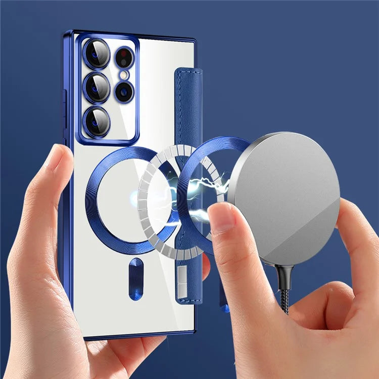 For Samsung Galaxy S22 Ultra 5G Case Card Slots Phone Cover Compatible with MagSafe