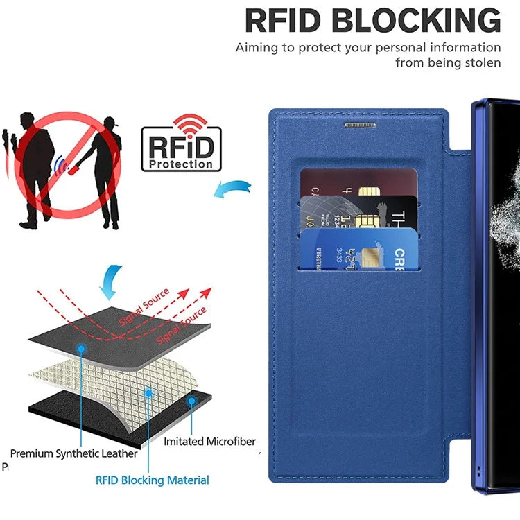 For Samsung Galaxy S22 Ultra 5G Case Card Slots Phone Cover Compatible with MagSafe