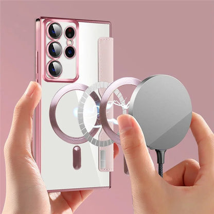 For Samsung Galaxy S22 Ultra 5G Case Card Slots Phone Cover Compatible with MagSafe