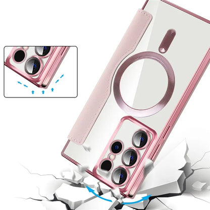 For Samsung Galaxy S22 Ultra 5G Case Card Slots Phone Cover Compatible with MagSafe