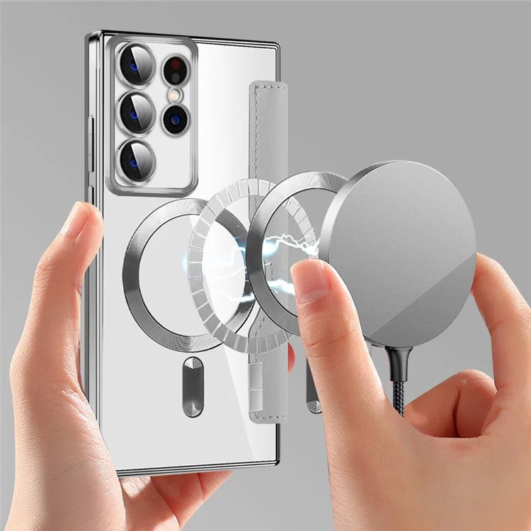 For Samsung Galaxy S22 Ultra 5G Case Card Slots Phone Cover Compatible with MagSafe