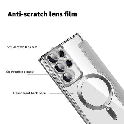 For Samsung Galaxy S22 Ultra 5G Case Card Slots Phone Cover Compatible with MagSafe