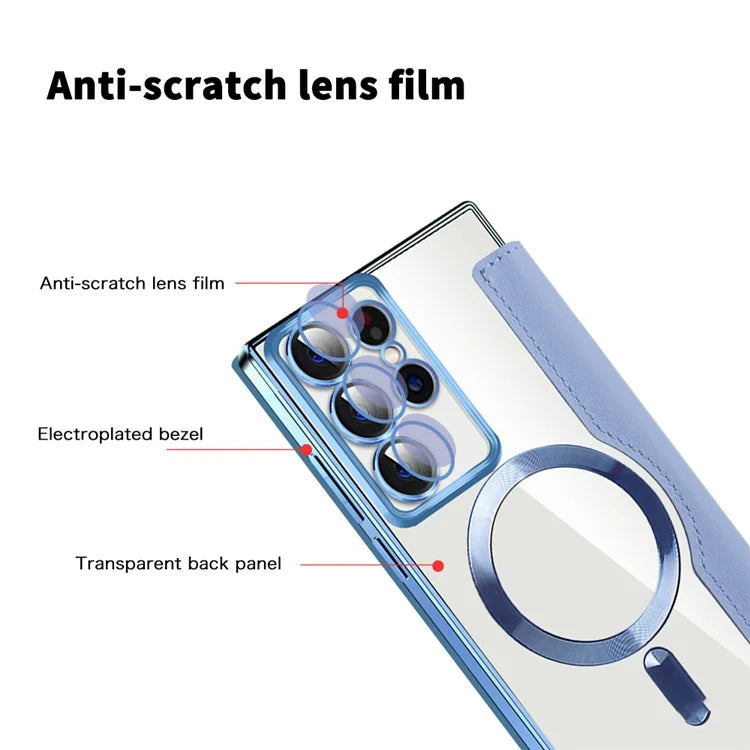 For Samsung Galaxy S22 Ultra 5G Case Card Slots Phone Cover Compatible with MagSafe