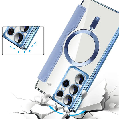 For Samsung Galaxy S22 Ultra 5G Case Card Slots Phone Cover Compatible with MagSafe