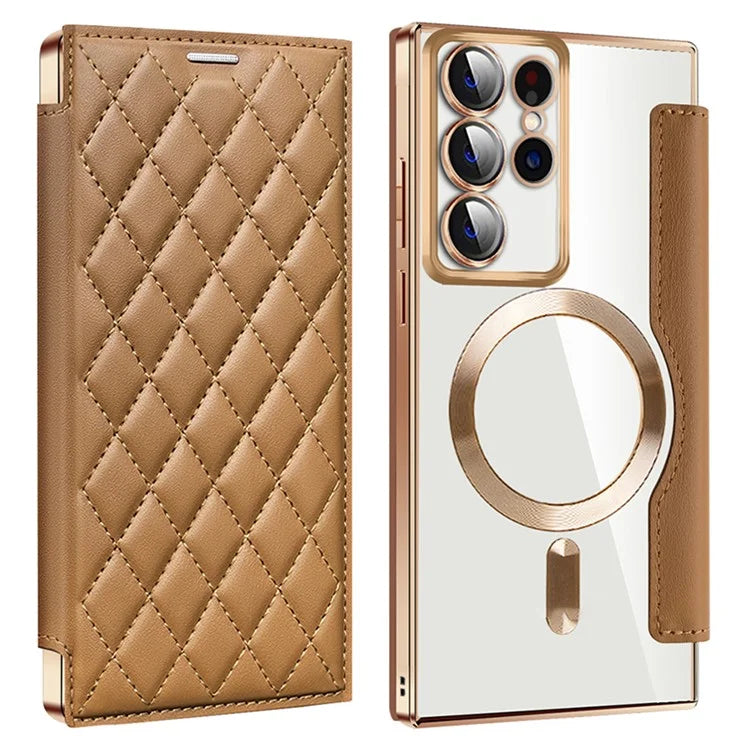 For Samsung Galaxy S22 Ultra 5G Case Card Slots Phone Cover Compatible with MagSafe