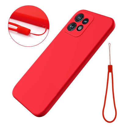 For Motorola Edge+ (2023) Case Liquid Silicone Mobile Phone Cover with Strap