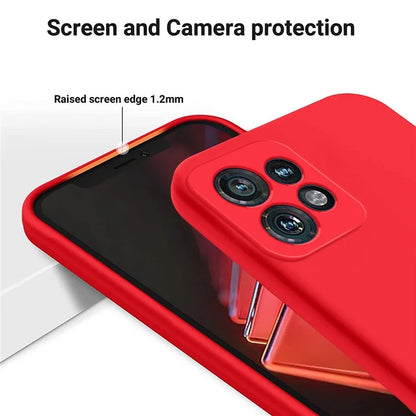 For Motorola Edge+ (2023) Case Liquid Silicone Mobile Phone Cover with Strap