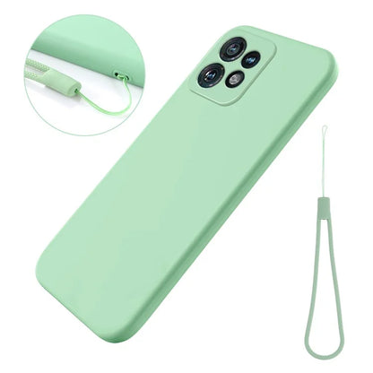 For Motorola Edge+ (2023) Case Liquid Silicone Mobile Phone Cover with Strap