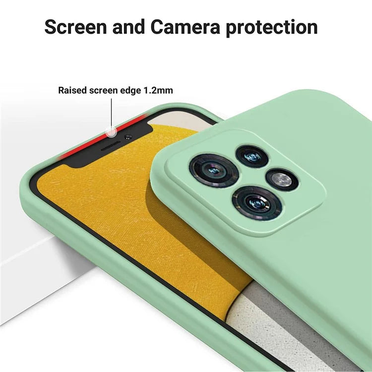 For Motorola Edge+ (2023) Case Liquid Silicone Mobile Phone Cover with Strap
