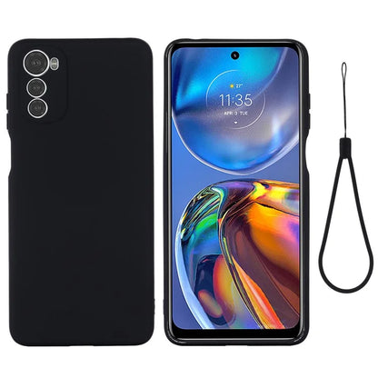 For Motorola Moto E32s 4G Case Anti-scratch Liquid Silicone Phone Cover with Strap