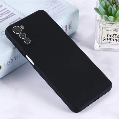For Motorola Moto E32s 4G Case Anti-scratch Liquid Silicone Phone Cover with Strap