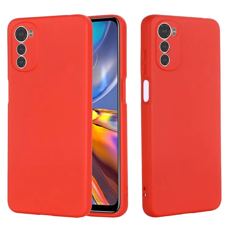 For Motorola Moto E32s 4G Case Anti-scratch Liquid Silicone Phone Cover with Strap