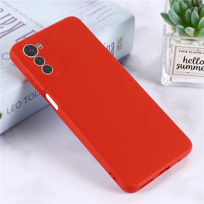 For Motorola Moto E32s 4G Case Anti-scratch Liquid Silicone Phone Cover with Strap