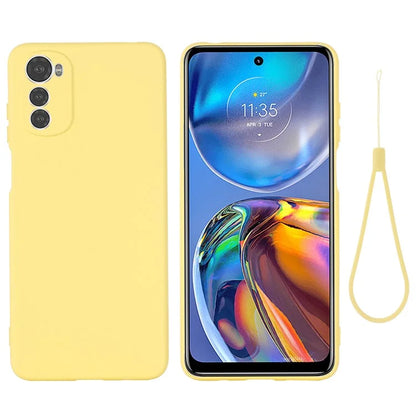 For Motorola Moto E32s 4G Case Anti-scratch Liquid Silicone Phone Cover with Strap