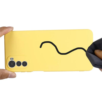 For Motorola Moto E32s 4G Case Anti-scratch Liquid Silicone Phone Cover with Strap